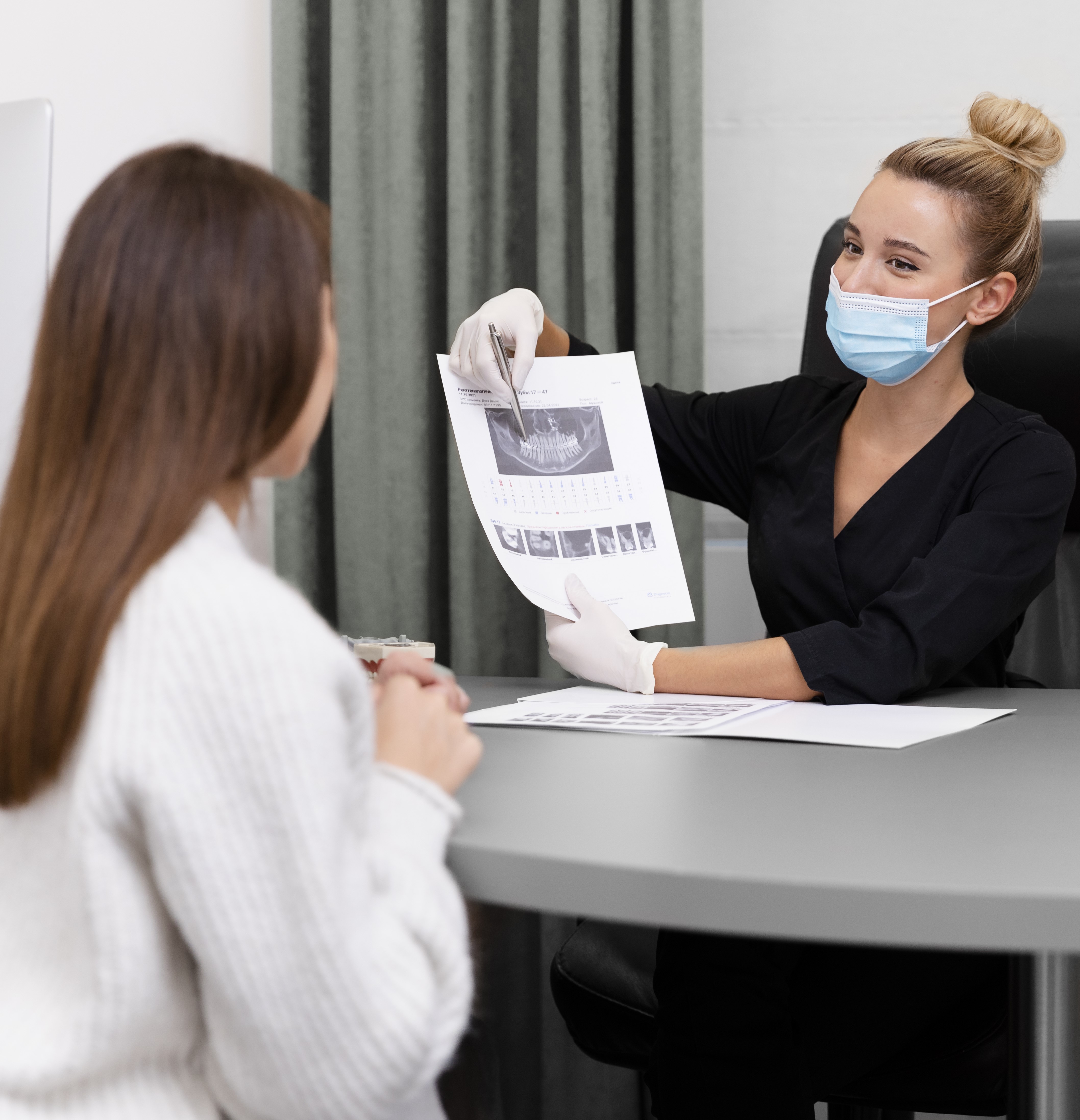 Patient with dentist